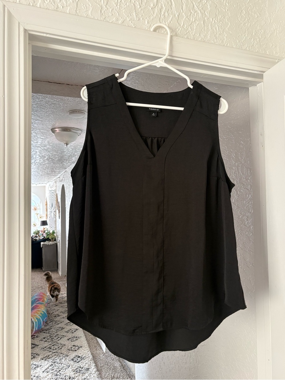 Black V-Neck Sleeveless Top